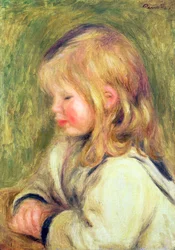 A criança em uma leitura de camisa branca, 1905